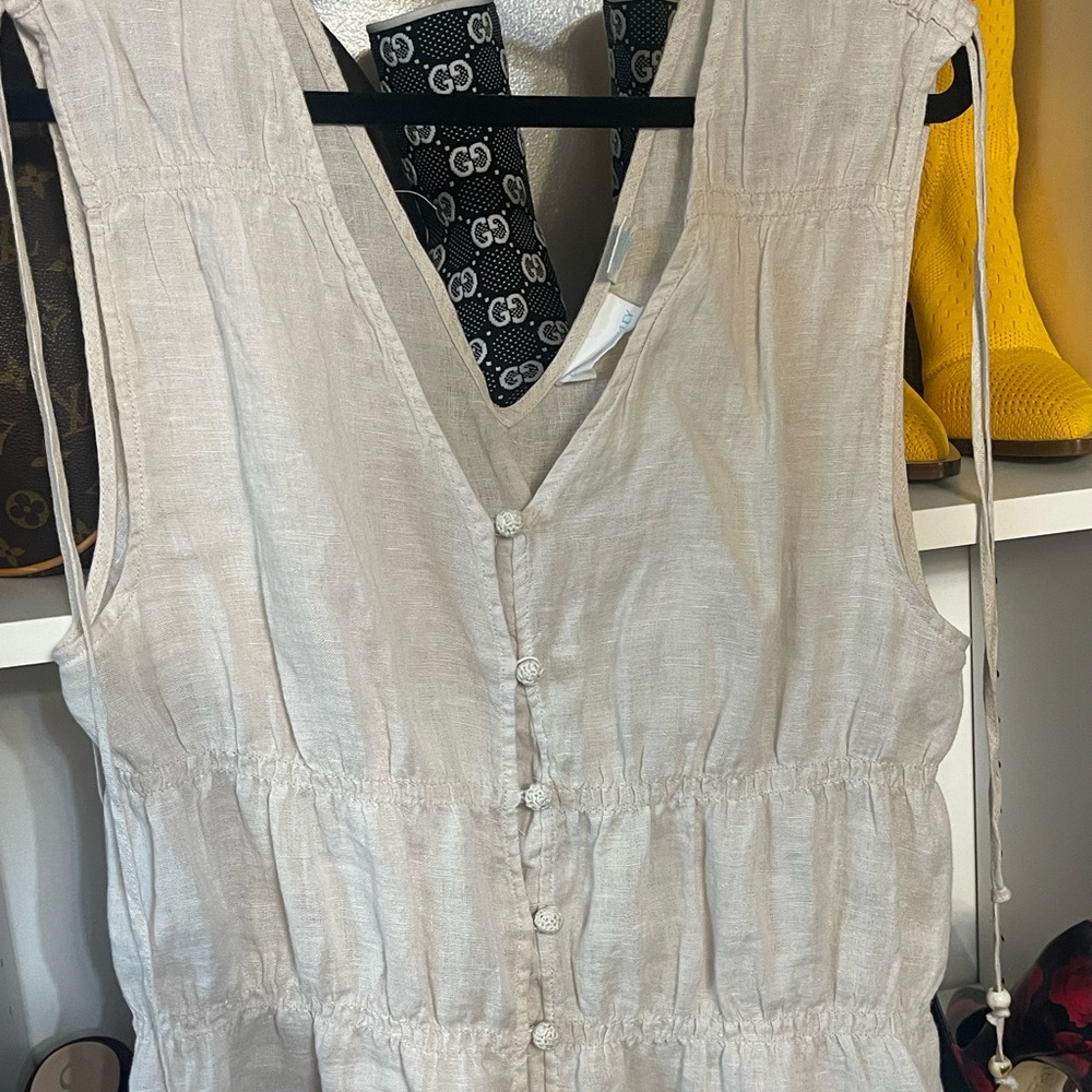 Cynthia Rowley Cream Linen Top